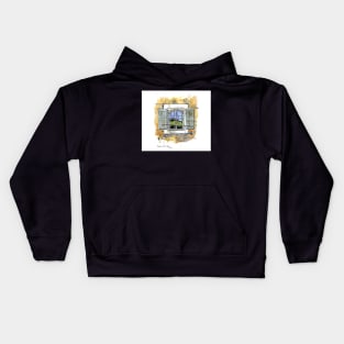 Old chapel window, France Kids Hoodie